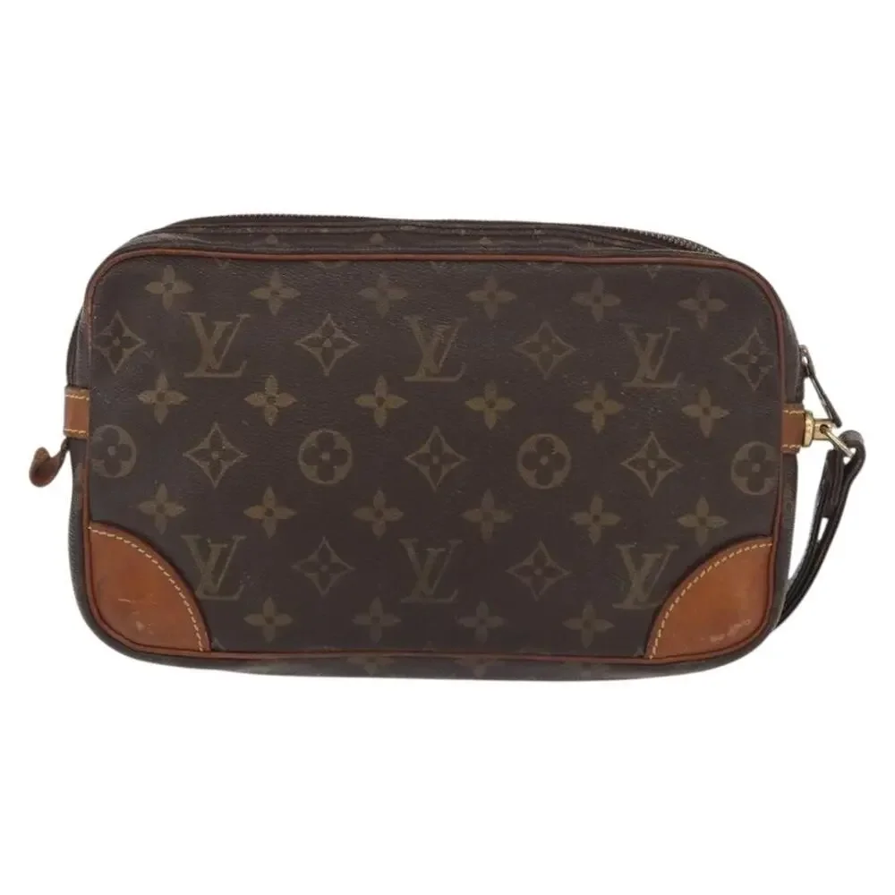 Louis Vuitton Monogram Marly Dragonne GM Clutch Bag Brown
